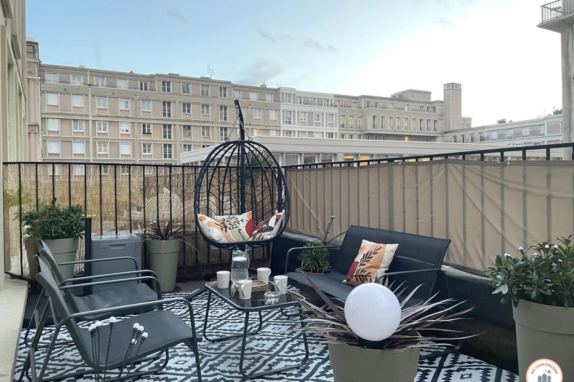 Bienvenue Au Chillou - Parking - Terrasse Apartment Le Havre Luaran gambar